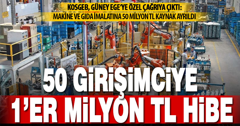 KOSGEBden Güney Ege illerine özel proje çağrısı 1 milyon TL hibe