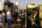 Tavas’ta otomobil tarlaya uçtu