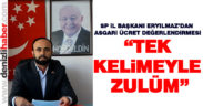 Eryılmaz: “Asgari ücret tek kelimeyle zulüm”