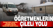 Öğretmenlerin servis aracı buz tutan yolda kaldı, okula traktörle ulaştılar